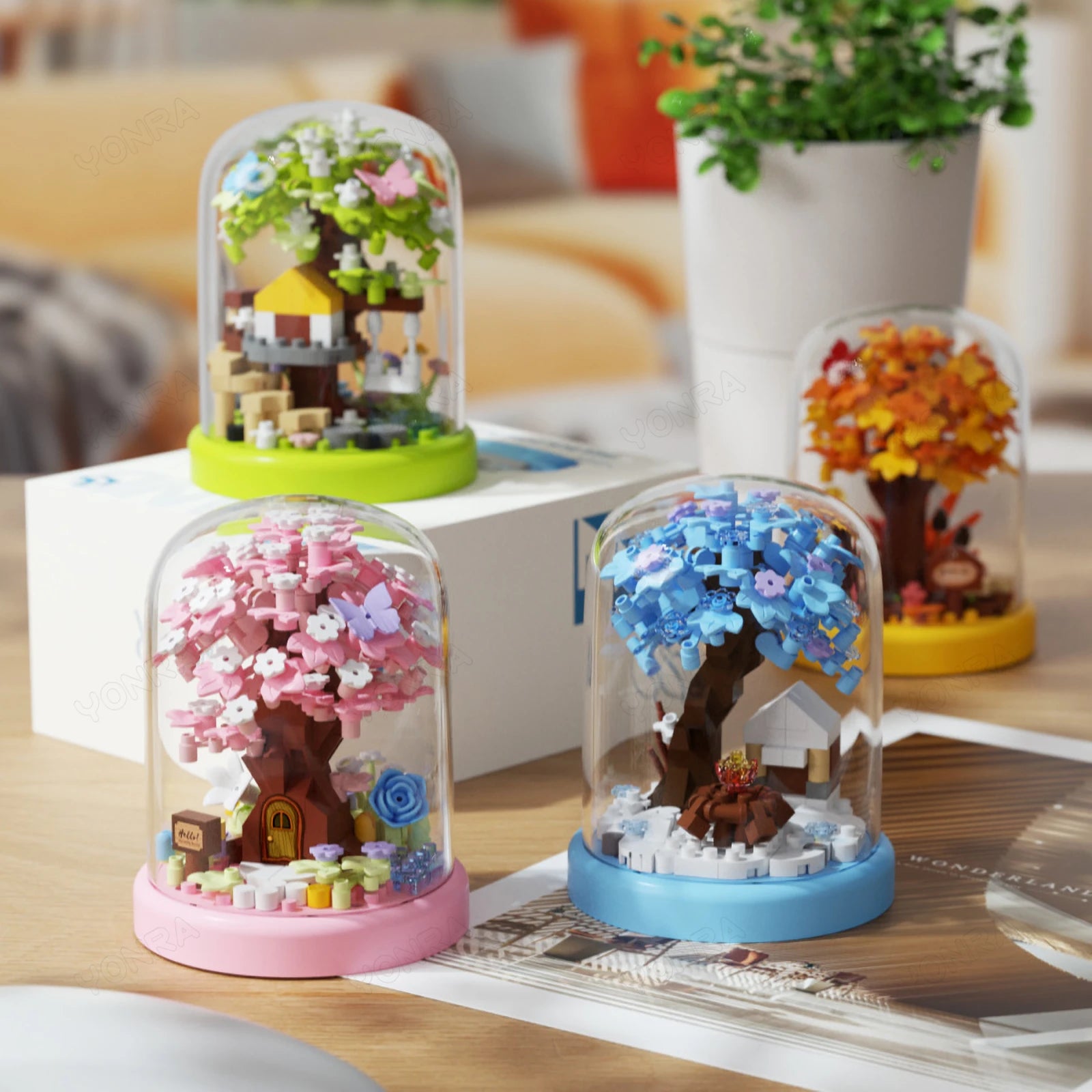 90PCS Four Seasons Mini Garden Bricks
