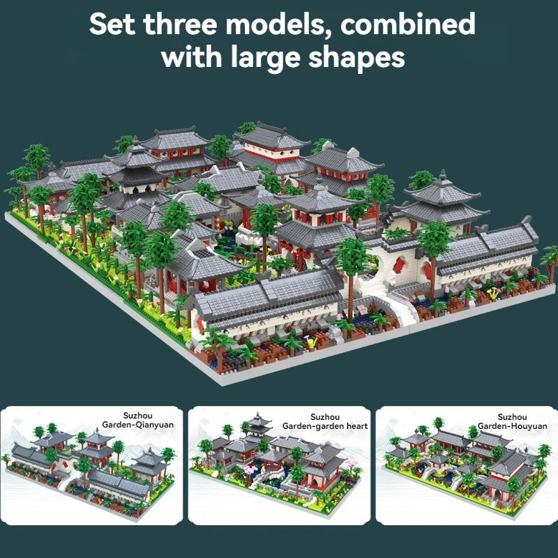 3888PCS Mini Blocks Suzhou Garden Traditional Chinese Architecture House