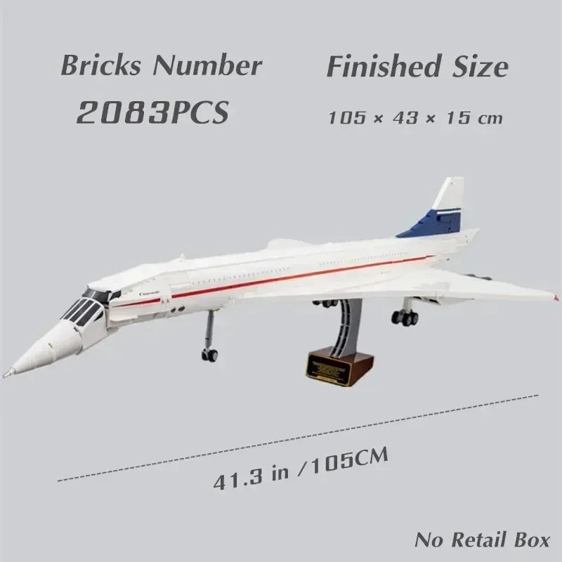 2083PCS  Airbus Concorde Building kit Supersonic Airliner technology Bricks
