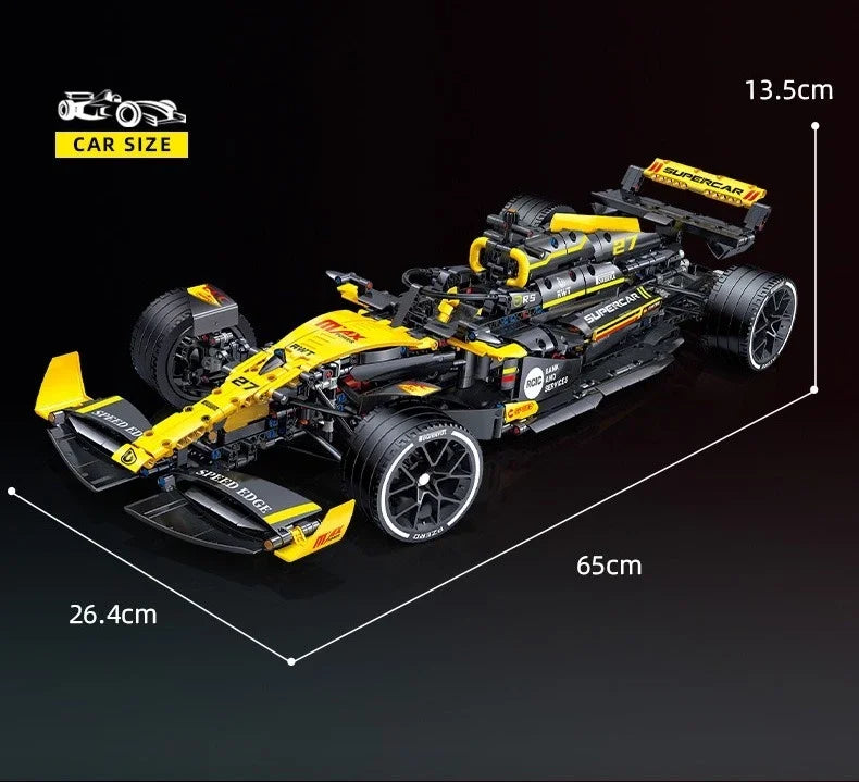 1:8 1650 PCS Technical Yellow Formula F1 Racing Car