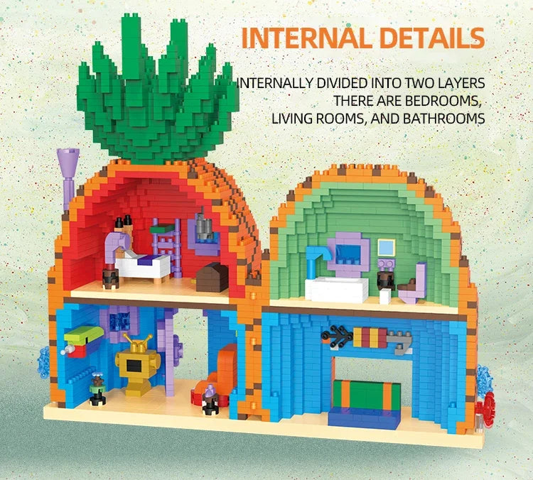 2931PCS SpongeBob Pineapple House Krusty Krab Resurrection Island