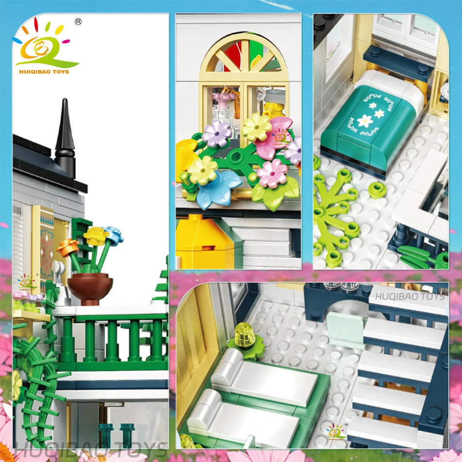 997PCS City Stree Mini-Garden Hotel Model Building Blocks
