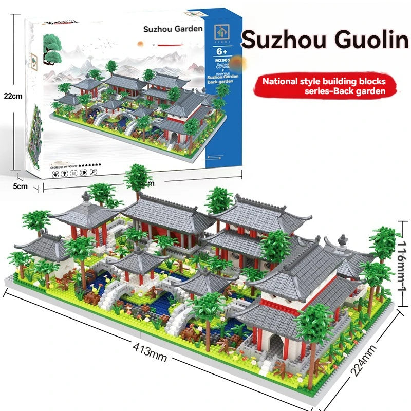 3888PCS Mini Blocks Suzhou Garden Traditional Chinese Architecture House