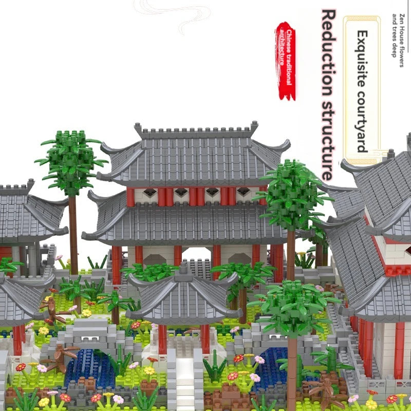 3888PCS Mini Blocks Suzhou Garden Traditional Chinese Architecture House