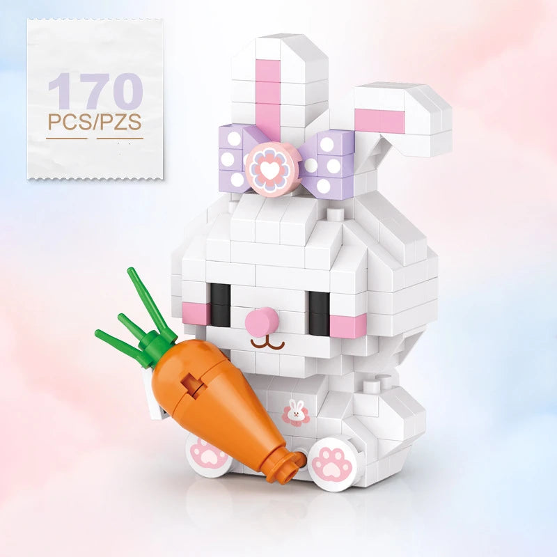 160PCS Creative Cute Animal Mini rabbit Puppy Cat Model Dog