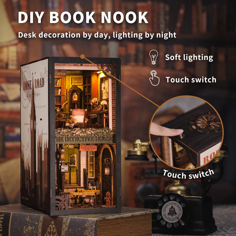 Wooden 3D Puzzle DIY Book Nook Kit Miniature Mystery Thriller