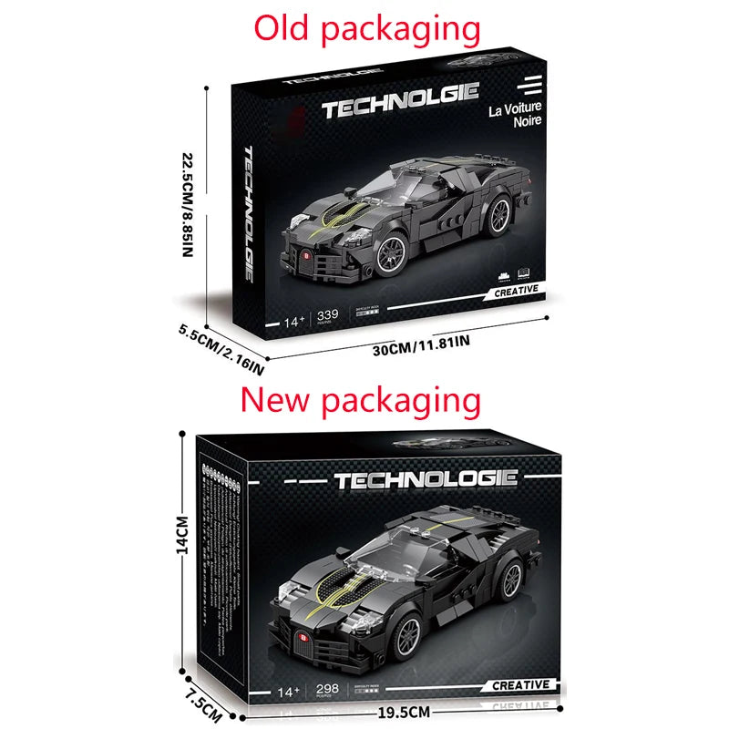 1:24 339PC Black Bugatti Racecar for Kids