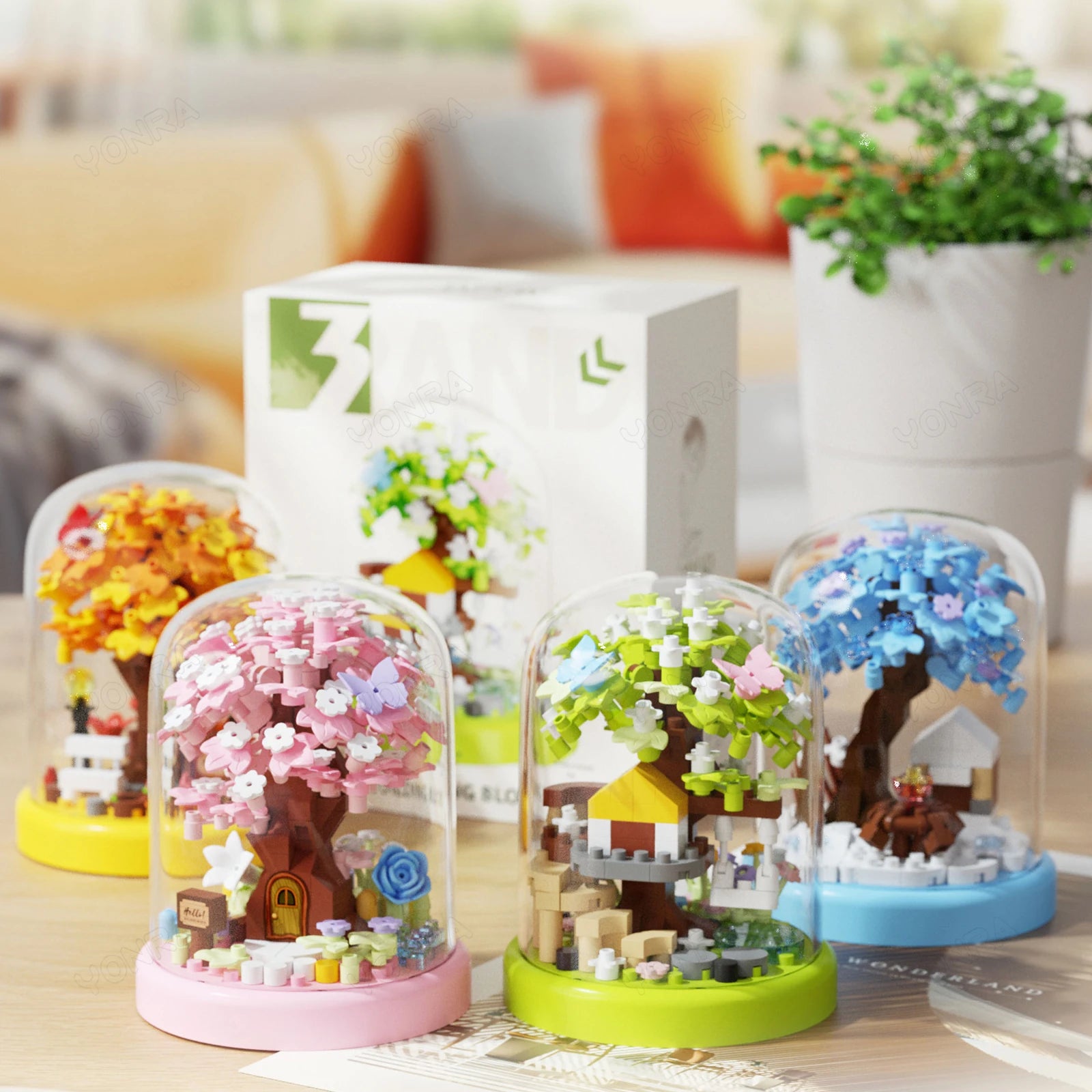 90PCS Four Seasons Mini Garden Bricks