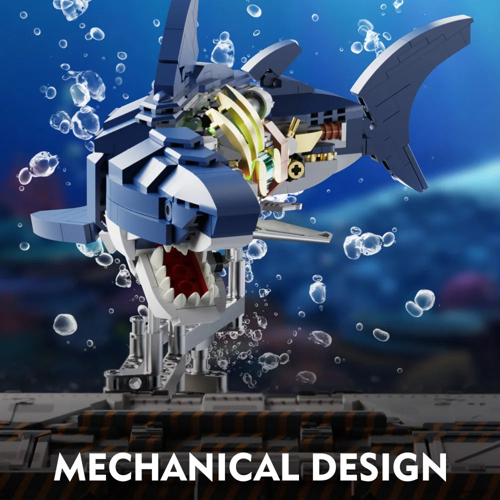 687pcs Mechanical Shark and Sea Life Building Set