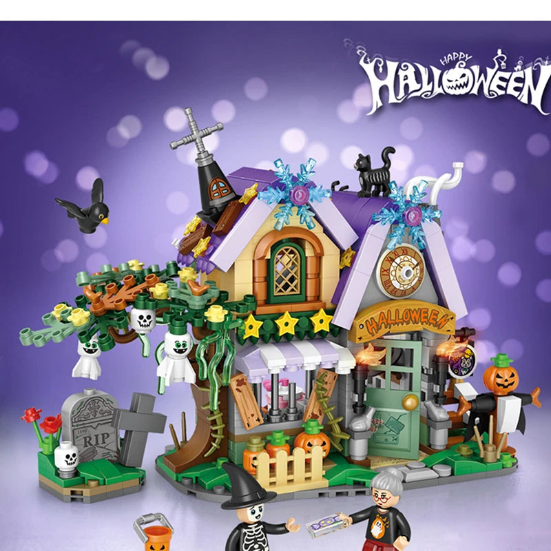 765PCS Travel Pumpkin Cart Halloween House Store Street View