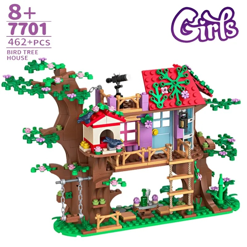 2025 Girls Friendship Tree House Villa Castle Building Blocks Classic Friends Girl's Model Figures Toys For Kids Birthday Gift
