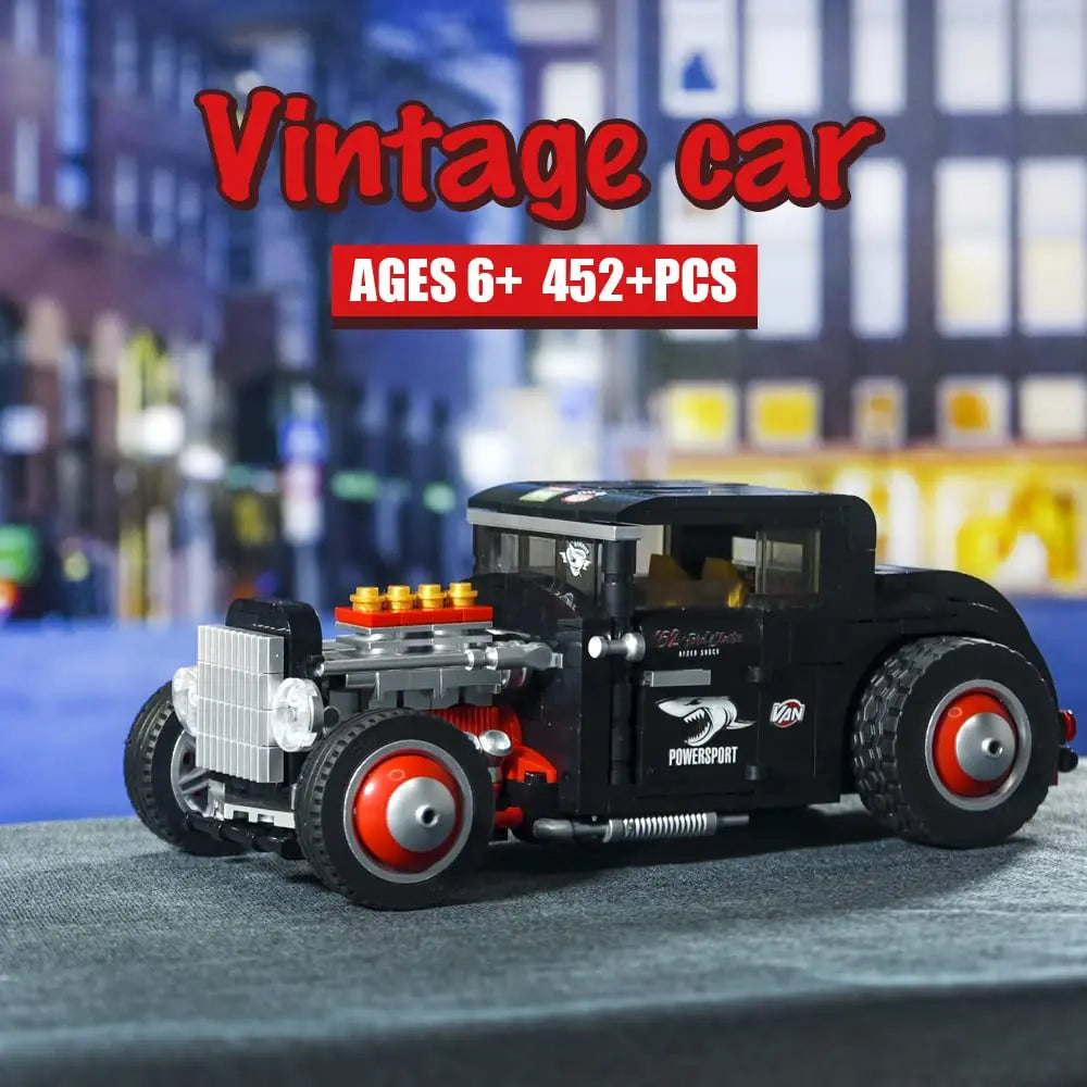 452 Technical Classic Vintage Car Model Building Blocks Bricks