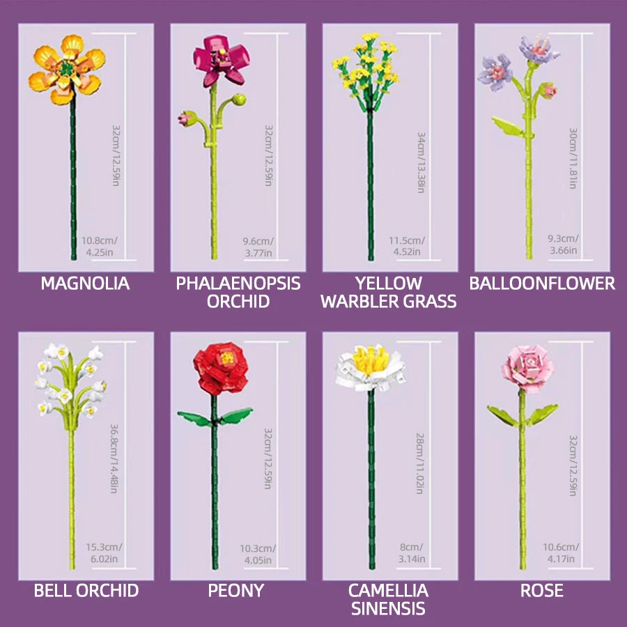 752PCS Spring Eternal Flower Bricks with Vase