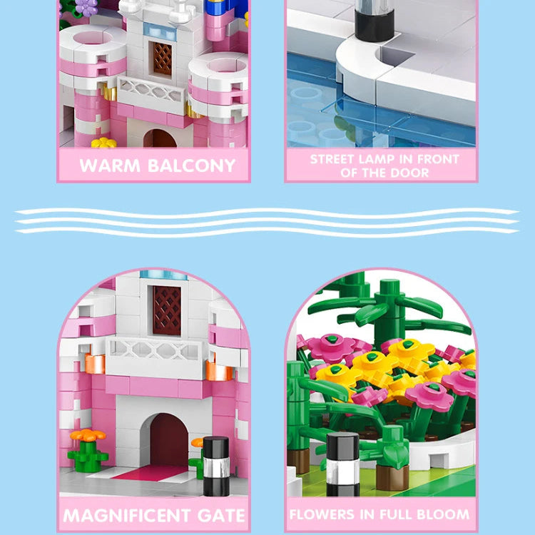 1165 PCS Mini bricks Princess Castle Building Blocks Model