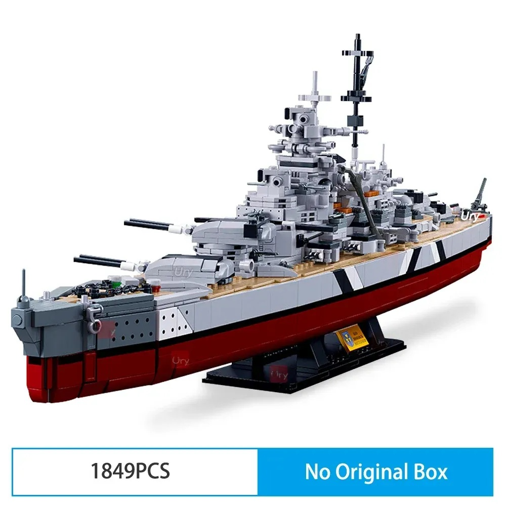 1849PCS Modern Military Warships KMS 2in1 Bismarck Battleship Fleet Collection