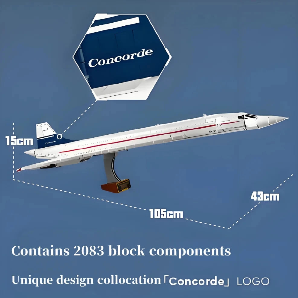 2083PCS  Airbus Concorde Building kit Supersonic Airliner technology Bricks