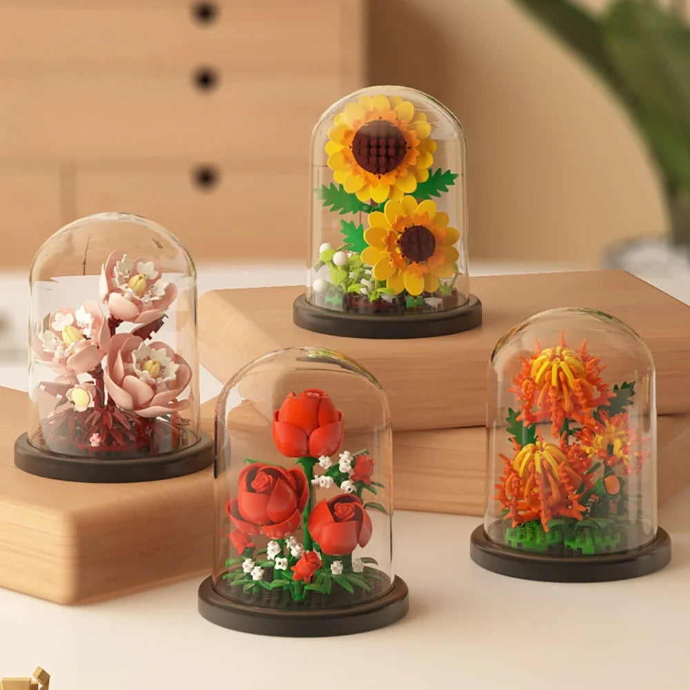 150PCS Mini-Flower Bricks with Cover