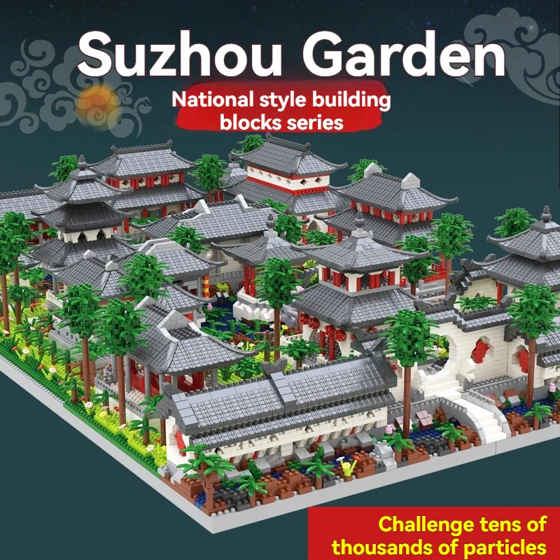 3888PCS Mini Blocks Suzhou Garden Traditional Chinese Architecture House