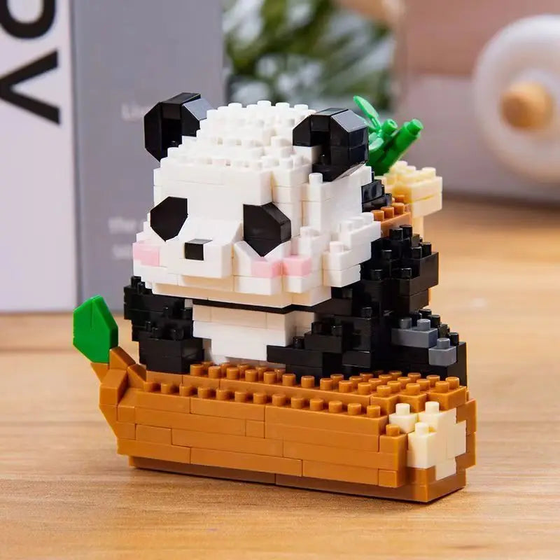 450PCS DIY Mini Bricks Chinese Style Animal Panda's Life
