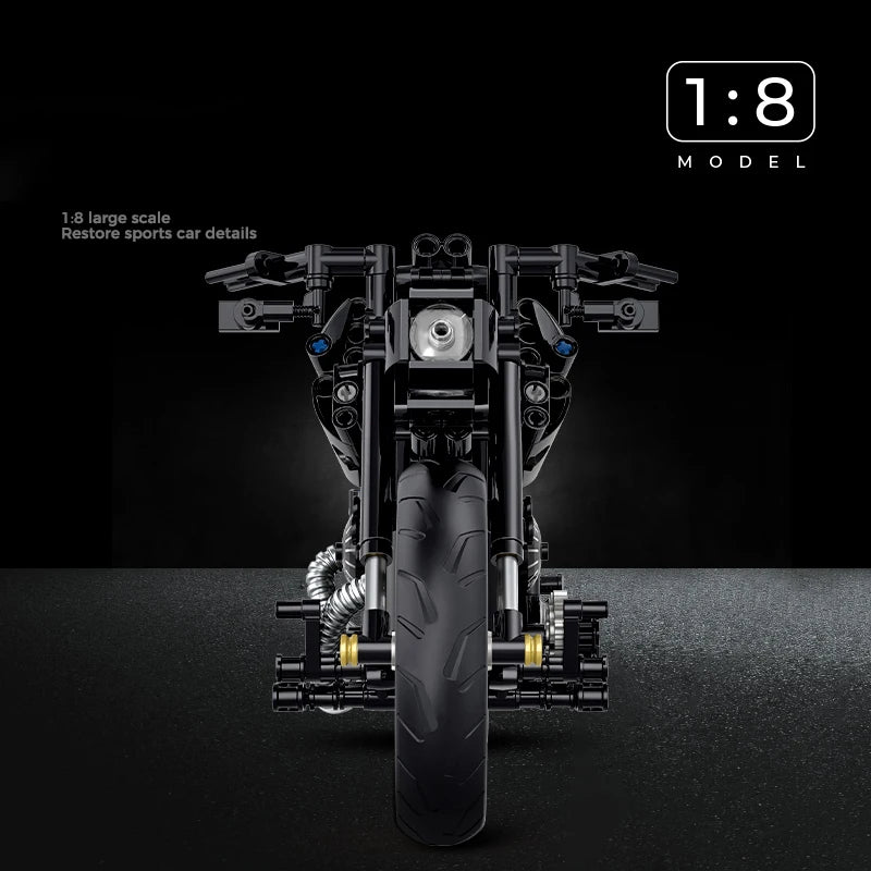 538Pcs Classic Night Motorbike Building Model Blocks