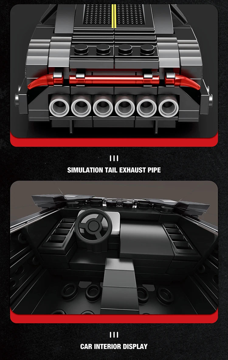 1:24 339PC Black Bugatti Racecar for Kids