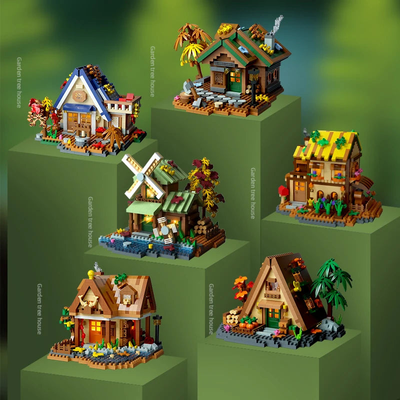 700 PCS Mini MOC Brick Forest Wooden House Treehouse