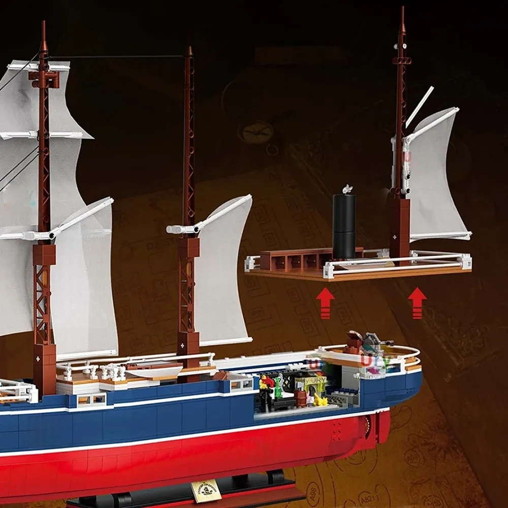 1687PCS Mini-Bricks Steam Sailor Ship Adventure