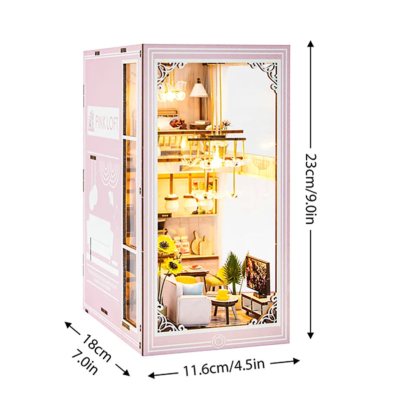 DIY Wooden Book Nook Shelf Cozy Home Garden Forest