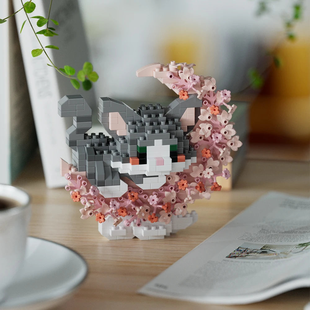 Mini Dog Cat panda raccoon Cute Pet Small Building Block Model Series