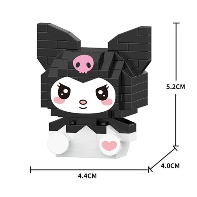 250PCS Mini bricks Cartoon Hello Kitty My Melody Cinnamoroll Pompompurin Kuromi Friends