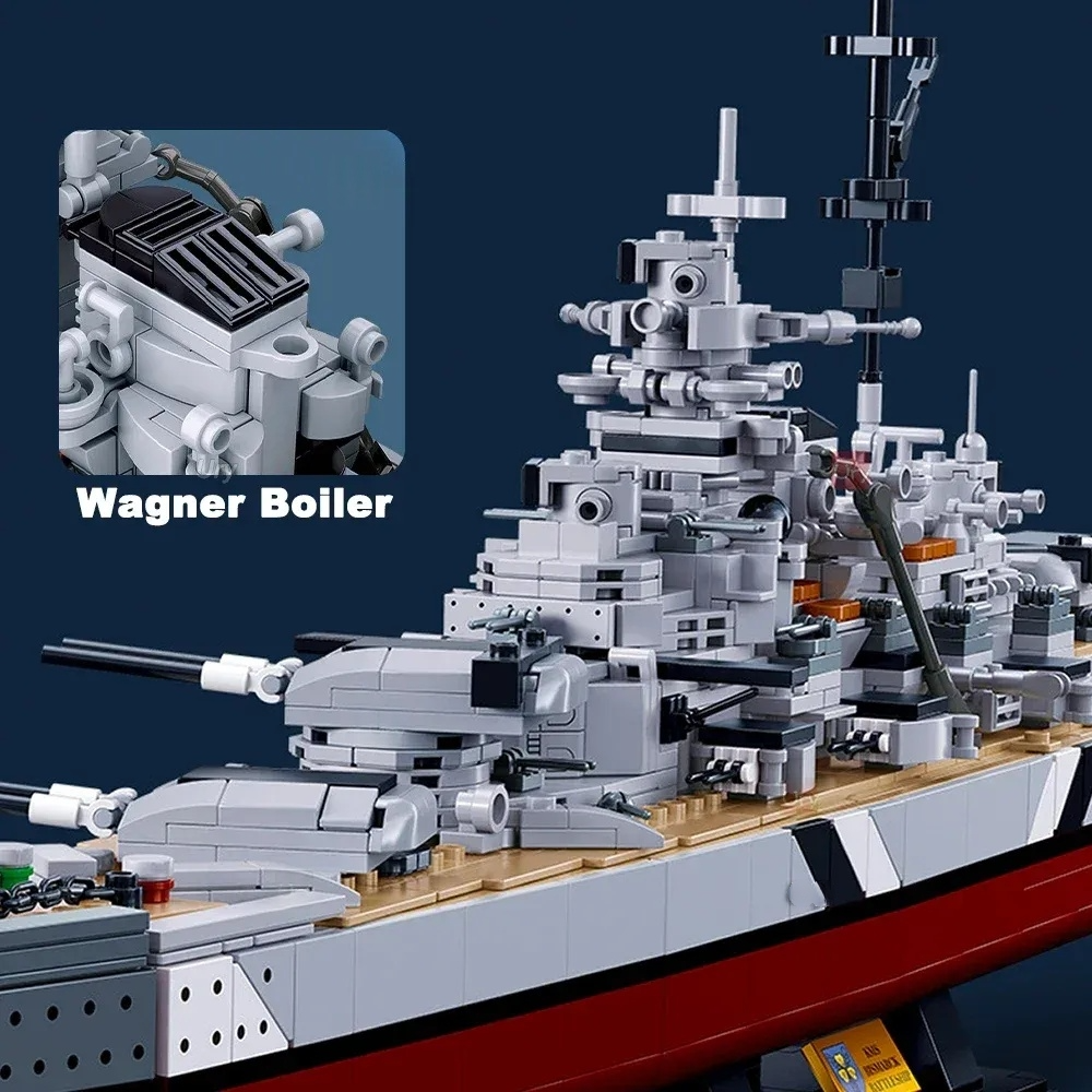 1849PCS Modern Military Warships KMS 2in1 Bismarck Battleship Fleet Collection