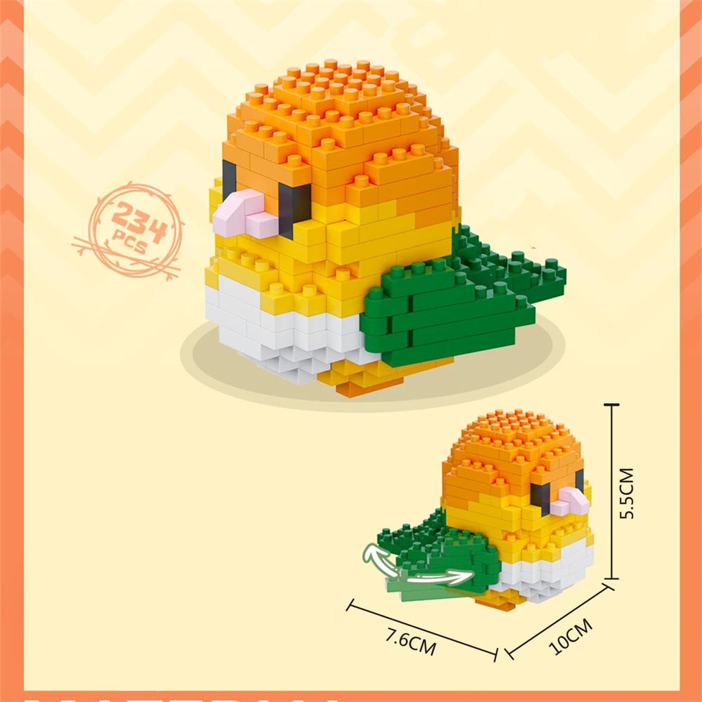 240PCS Kawaii Cute Bird Small Building Blocks Set