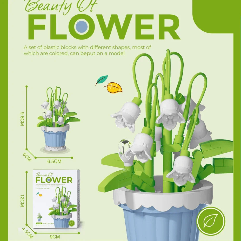 150PCS Mini Botanical Puzzle and Bricks for Office Desk Decor