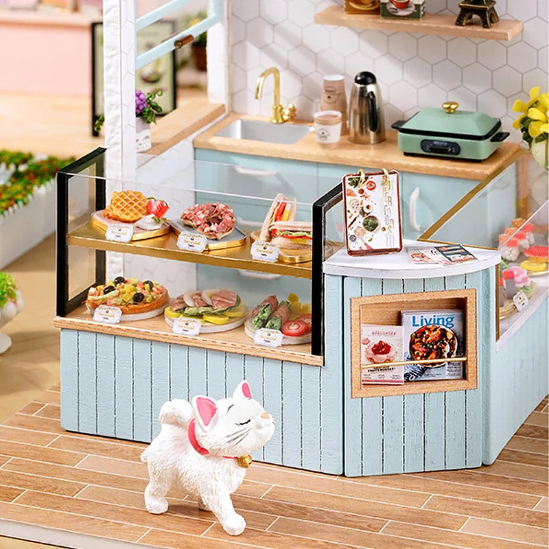 Miniature DIY Doll House Streetshouse 3D Puzzle Building Assembly Kit
