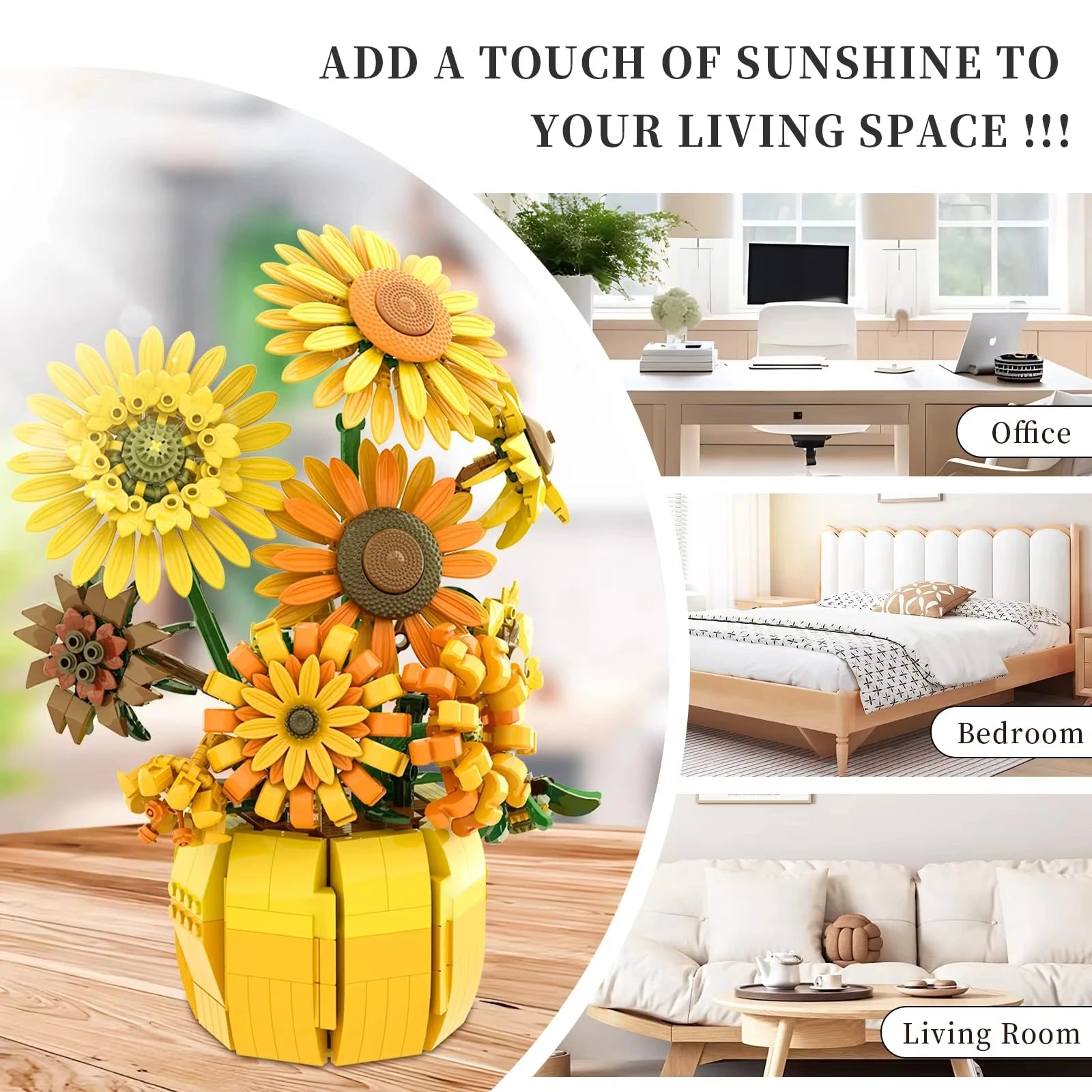 1009PCS Sunflower Building Blocks Flower in Pot