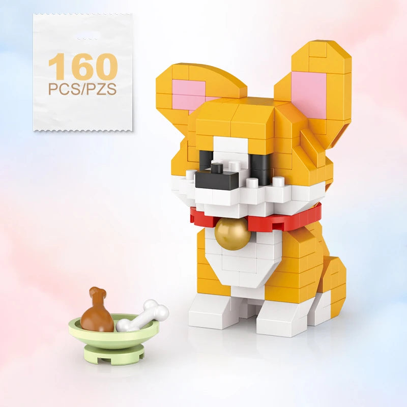 160PCS Creative Cute Animal Mini rabbit Puppy Cat Model Dog