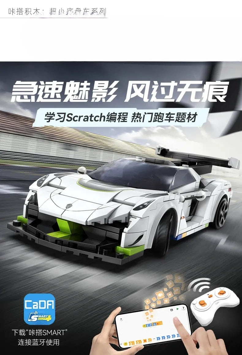 Racing Car Bricks with Toys support Scratch Programming