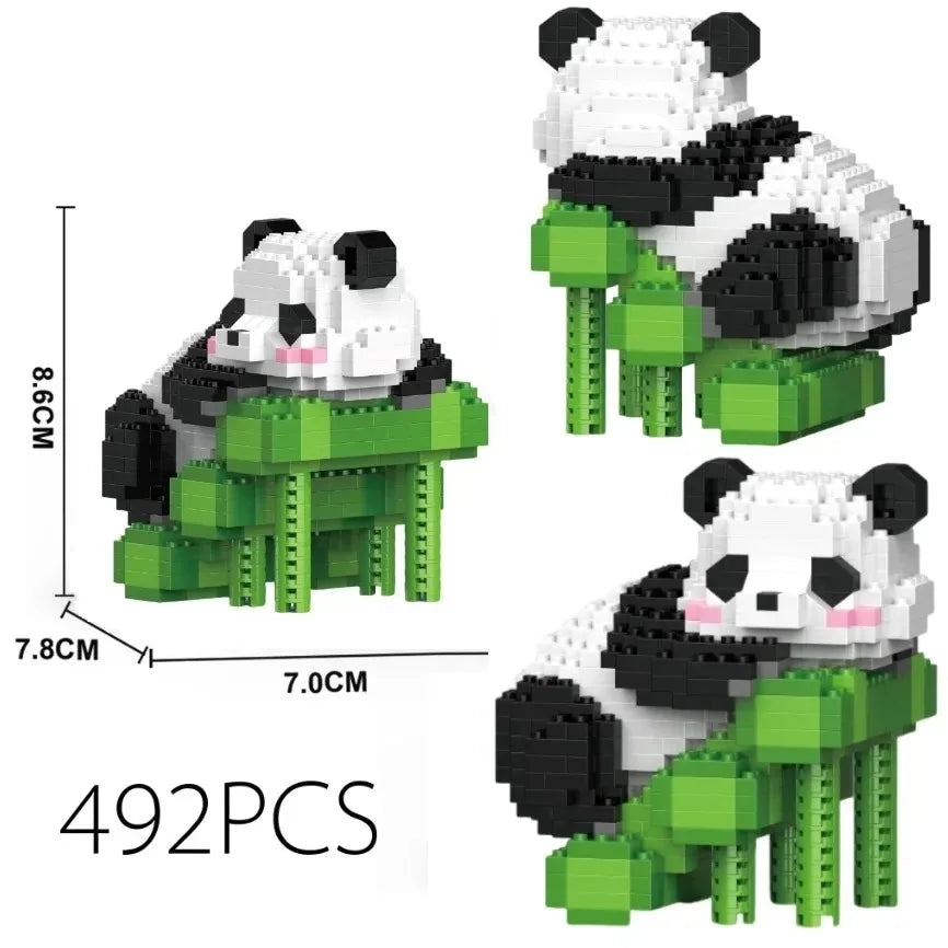 450PCS DIY Mini Bricks Chinese Style Animal Panda's Life