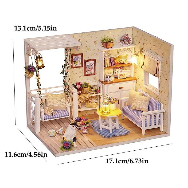 Miniature DIY Doll House Streetsview 3D Puzzle Building Assembly Kit