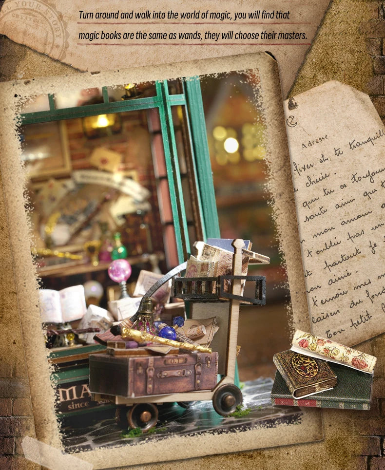 DIY Wooden Retron Magic Ward Dollhouse Miniature Doll House Kit