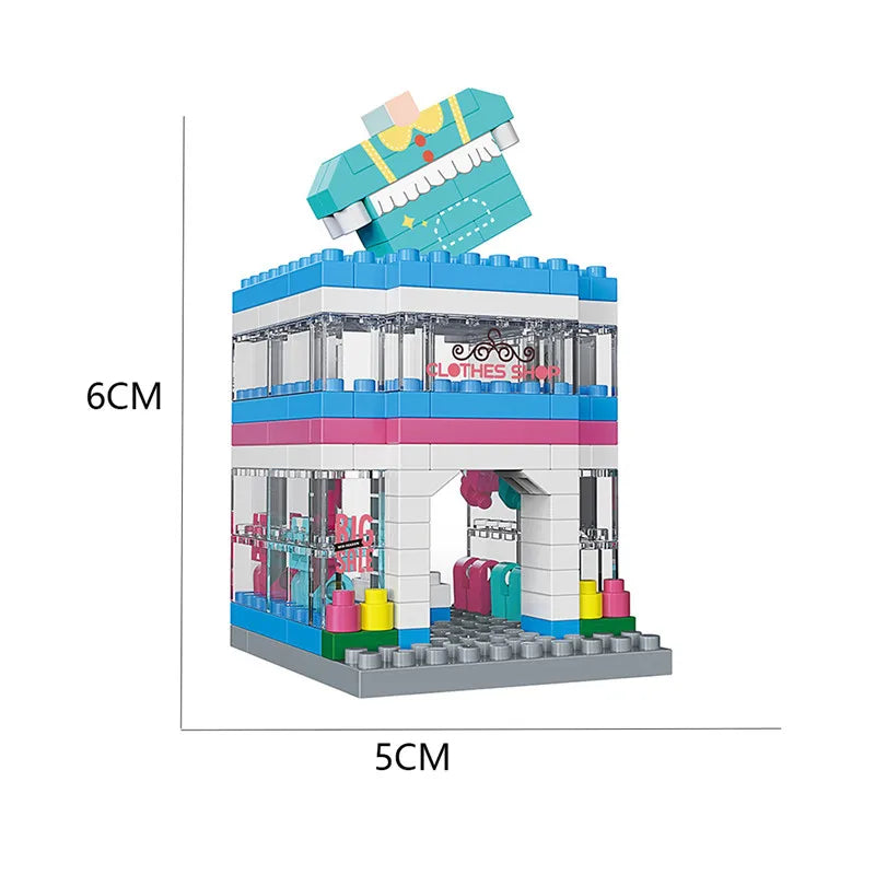 300PCS House Building Mini Blocks City and Shop