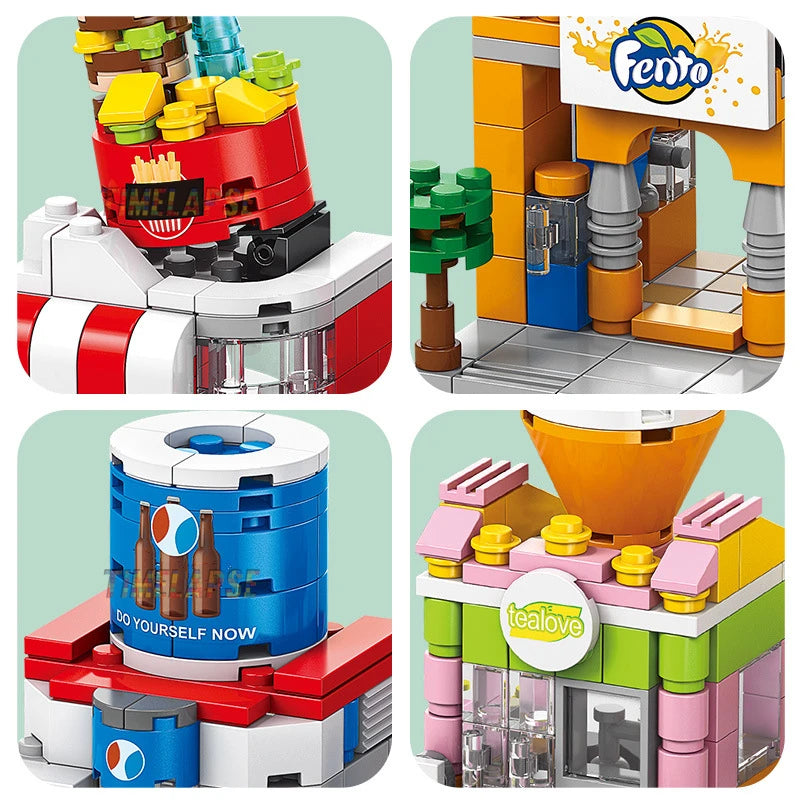 DIY Mini Streetview Restaurant Coffee Beverage Shop