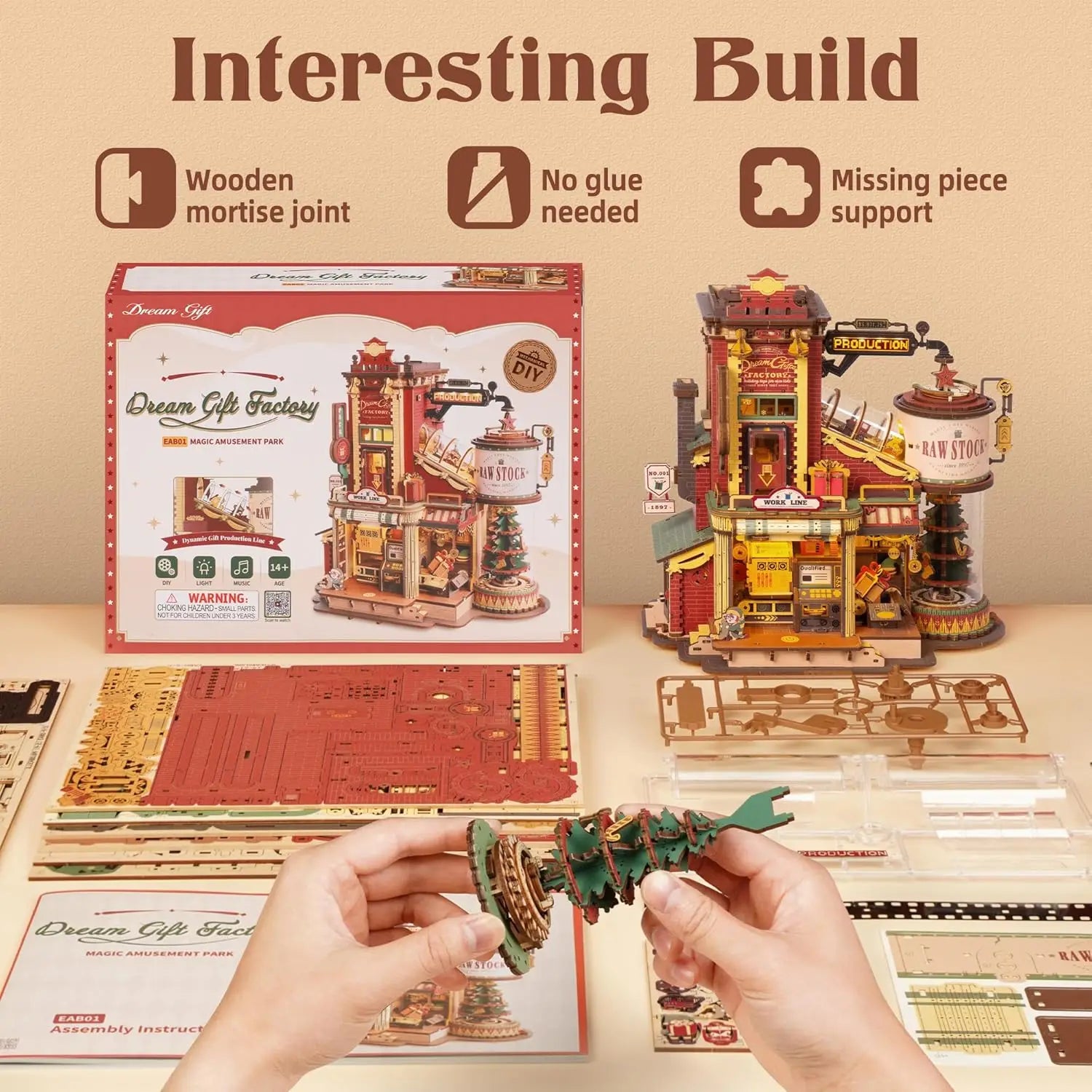 3D Wooden Music Box Christmas Dream Gift Factory