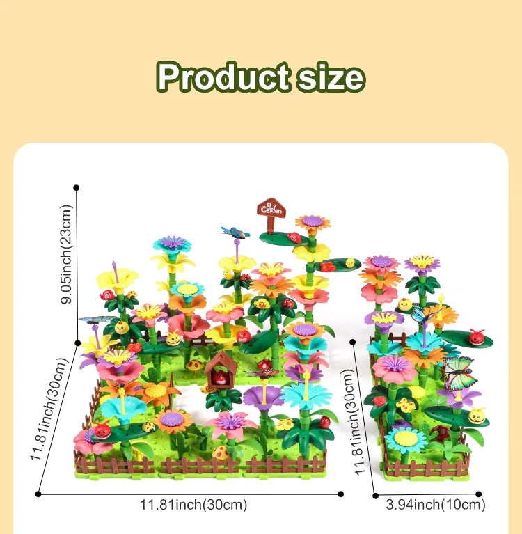 224 Piece Flower Garden Building Toy for Preschoolers