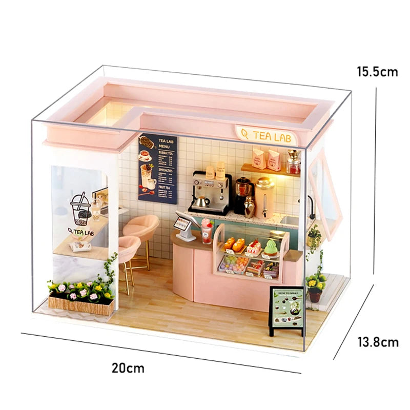 Miniature DIY Doll House Streetshouse 3D Puzzle Building Assembly Kit