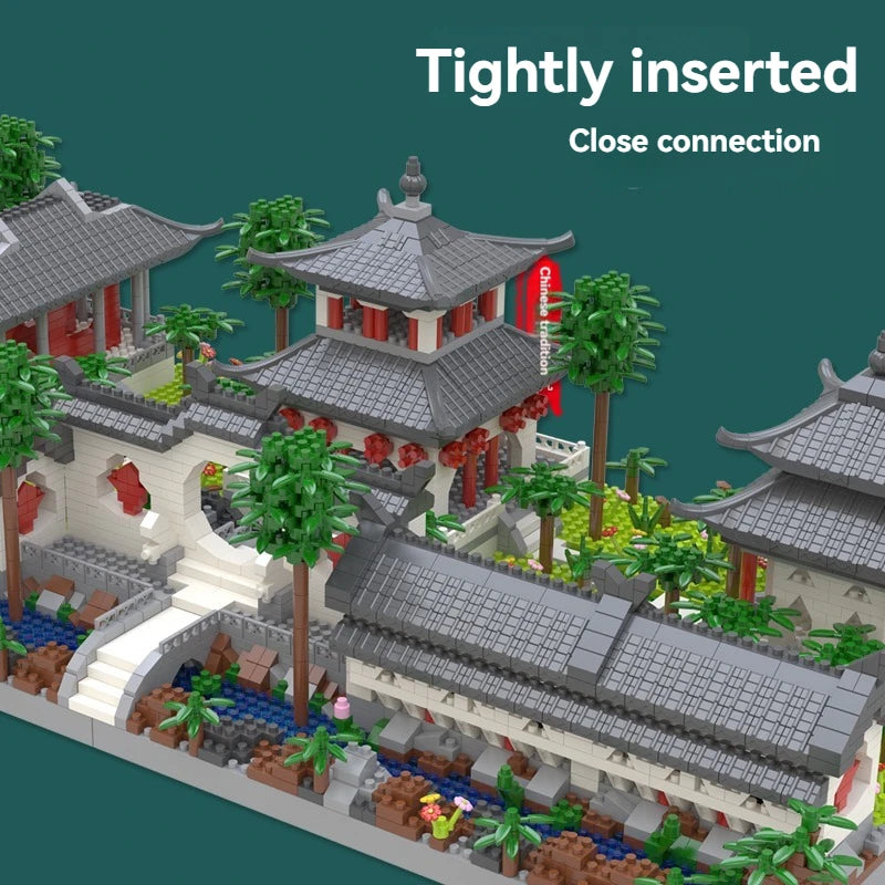 3888PCS Mini Blocks Suzhou Garden Traditional Chinese Architecture House