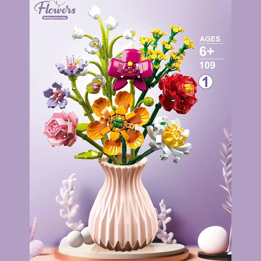 752PCS Spring Eternal Flower Bricks with Vase