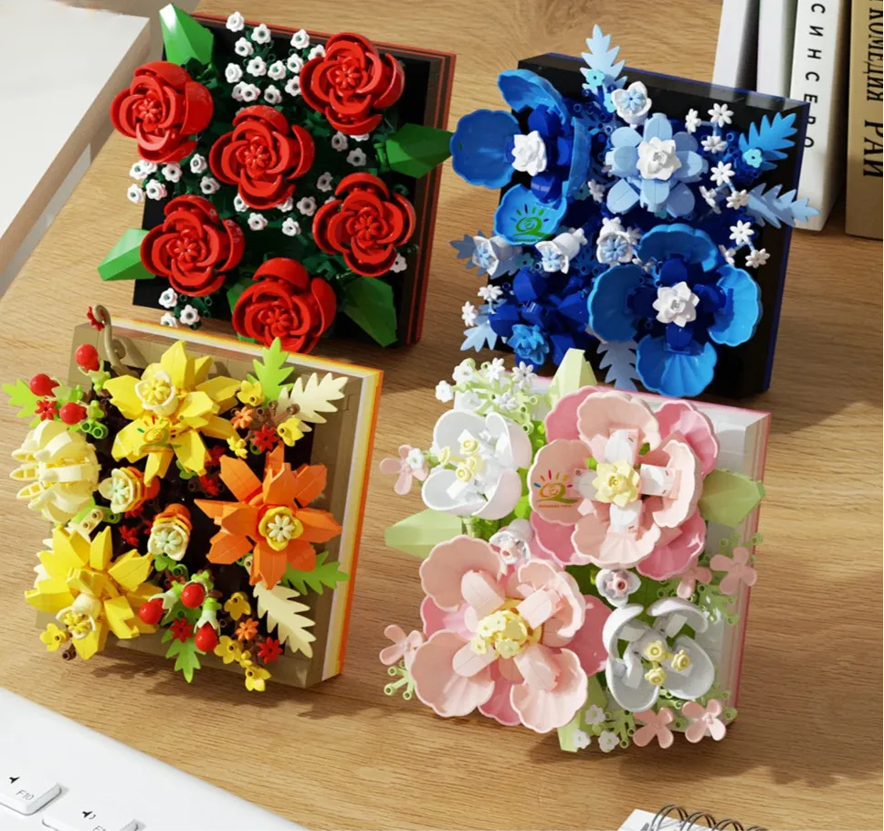 600 PCS Floral Bricks in Photo Frame
