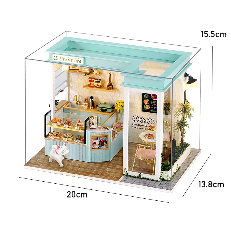 Miniature DIY Doll House Streetshouse 3D Puzzle Building Assembly Kit