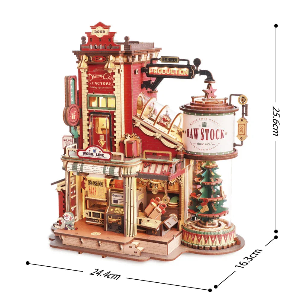 3D Wooden Music Box Christmas Dream Gift Factory